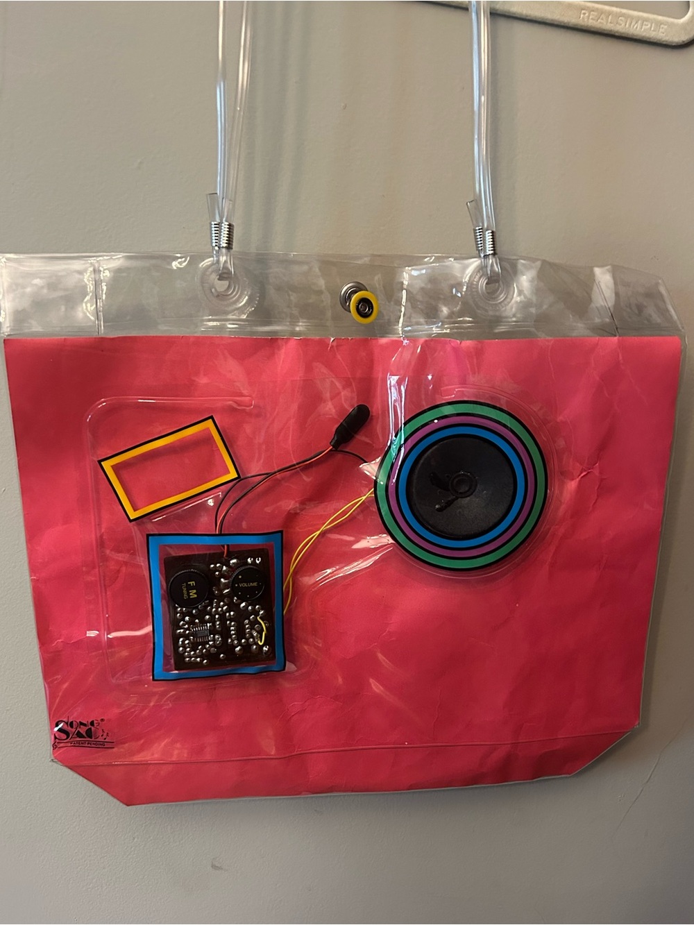 Vintage 1988 Song Sac Clear Radio Tote Bag NWT (radio does not work)